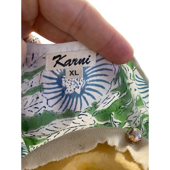 Size XL Karni Cotton Green And Blue Floral Printed Boho Maxi Dress - Picture 8 of 8